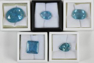 Five Loose Nigerian Aquamarine Gemstones