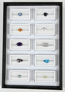 Ten Assorted Loose Cut Gemstones