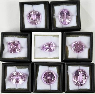 Eight Loose Kunzite Gemstones