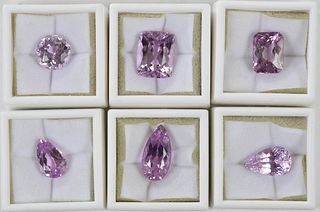 Six Loose Kunzite Gemstones