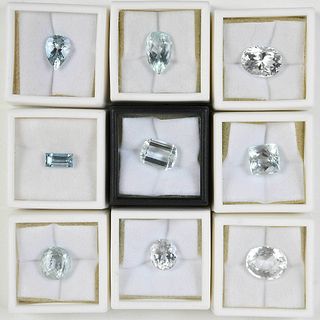 Nine Loose Aquamarine Gemstones