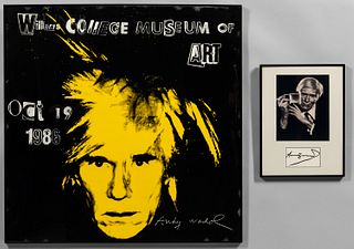 Two Framed Works Featuring Andy Warhol (American, 1928-1987):