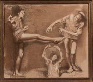 Conger Metcalf (American, 1914-1998)

Studies of Beachie, V. 2. Signed, inscribed, and dated "Metcalf/.../7/65" l.r. Charcoal, chalk, and brown ink wa