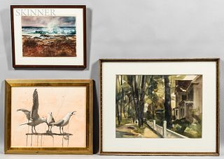 Three Framed Watercolors by Cape Ann Artists