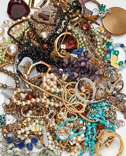 A LARGE QUANTITY OF COSTUME JEWELLERY, including various be