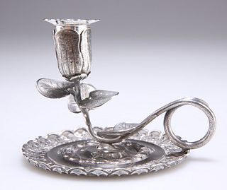 AN EARLY VICTORIAN SILVER CHAMBERSTICK, by Joseph Willmore,