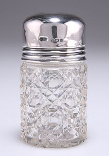 AN EDWARDIAN SILVER-TOPPED GLASS SCENT BOTTLE, by Arthur Wi