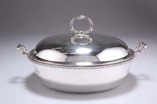 A GEORGE III SILVER POTAGE DISH AND COVER, by William Strou