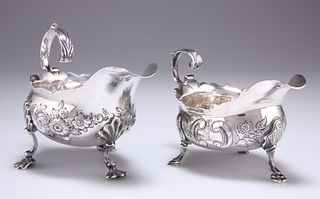 A GEORGE II SILVER CREAM BOAT, by Richard Zouch, London 174