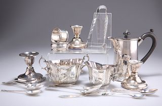 A GROUP OF SILVER, including a George V silver hot water ju
