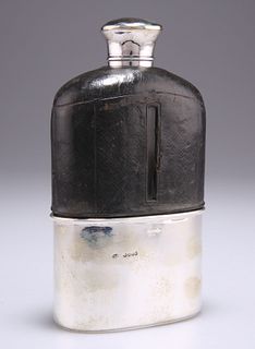 A VICTORIAN SILVER HIP FLASK, by Thomas Johnson I, London 1