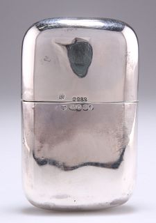 A VICTORIAN SILVER HIP FLASK, by Charles Rawlings & William