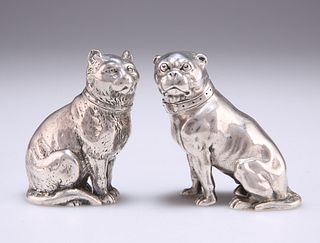A PAIR OF VICTORIAN SILVER NOVELTY PEPPER POTS, by Edward H