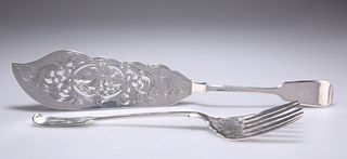 A PAIR OF VICTORIAN SILVER FISH SERVERS, by Charles Boyton 