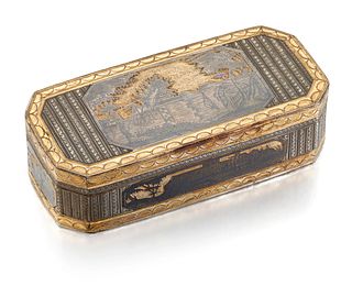 AN 18TH CENTURY RUSSIAN SILVER-GILT NIELLO SNUFF BOX, 1790,