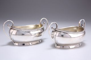 A PAIR OF IRISH PROVINCIAL SILVER SALTS, by Carden Terry & 