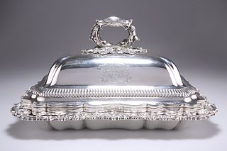 A FINE REGENCY SILVER ENTREE DISH AND COVER, by Paul Storr,