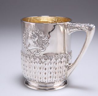 A QUEEN VICTORIA GOLDEN JUBILEE SILVER MUG, by Frederick Au