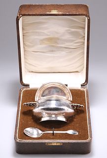 AN ARTS AND CRAFTS SILVER CHRISTENING SET, by Albert Edward