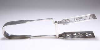A PAIR OF VICTORIAN SILVER ASPARAGUS TONGS, by Elizabeth & 