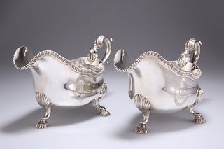 A FINE PAIR OF GEORGE III SILVER SAUCEBOATS, by Philip Norm