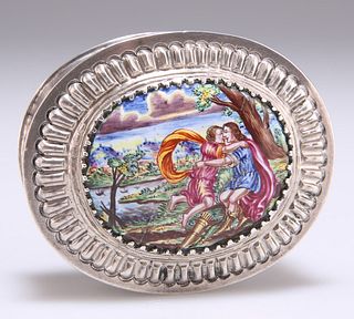 A GERMAN SILVER AND ENAMEL BOX, by WS, probably Nuremberg, 