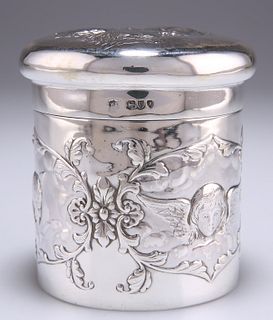 A VICTORIAN SILVER JAR AND COVER, by William Gibson & John 