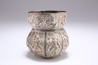 AN INDIAN SILVER BOWL, possibly 18th Century, of double-dom