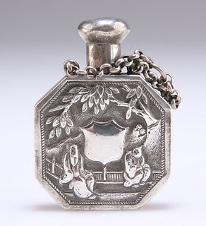 A CHINESE EXPORT SILVER SCENT FLASK, by Kwong Man Shing, Ho