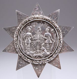 A VICTORIAN SILVER 'ANCIENT ORDER OF FORESTERS' SASH STAR, 