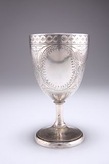 A VICTORIAN SILVER GOBLET, possibly by William Dudley, Lond