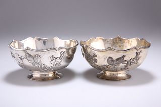 A PAIR OF CHINESE SILVER BOWLS, by WA (unknown maker), c.18