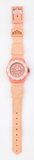 A TAG HEUER FORMULA ONE STRAP WATCH, circular pink dial wit