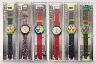 A GROUP OF SIX ASSORTED SWATCH CHRONOGRAPH WATCHES, assorte