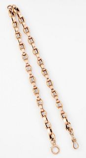 A VICTORIAN FANCY LINK CHAIN, of alternating faceted lozeng