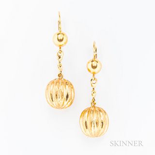 Pair of 18kt Gold Earrings