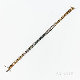 14kt White Gold Gem-set Line Bracelet