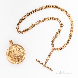 Waltham Gold-filled Pocket Watch and Gold-filled Watch Chain