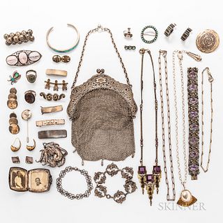 Group of Silver Jewelry and Accessories