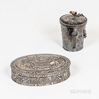 Kremos .800 Silver Box and a Silver-plated Travel Cup