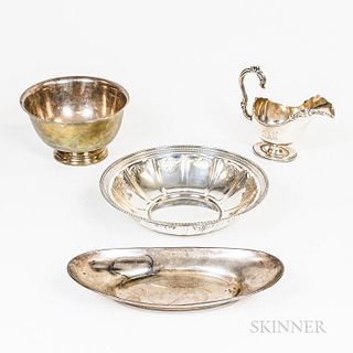 Four Pieces of American Sterling Silver Hollowware
