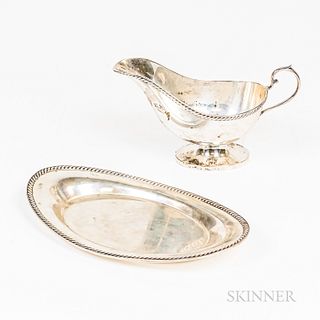 Mueck-Carey Co. Sterling Silver Sauceboat and Undertray