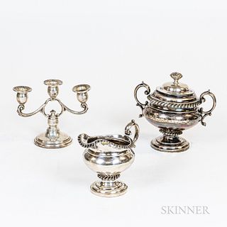 Group of Weighted Sterling Silver and Silver-plated Tableware