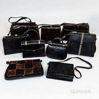 Group of Reptile Leather Handbags