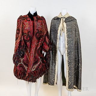 Two Lady's Capes Made from Paisley Shawls