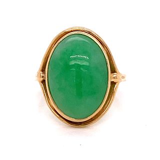 14k Art Nouveau Jade Jadeite Ring