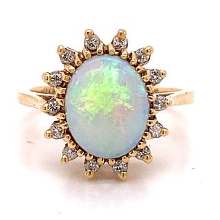 1920’s 14k Diamond Opal Ring