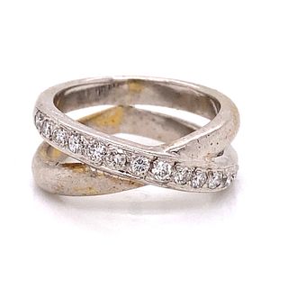 18k Crossover Diamond Ring