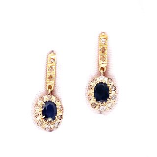 20’s 18k Sapphire Diamond Earrings