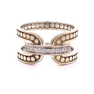 John Hardy Silver Diamond Ring